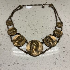 Gorgeous Vintage Brass Medallion Necklace